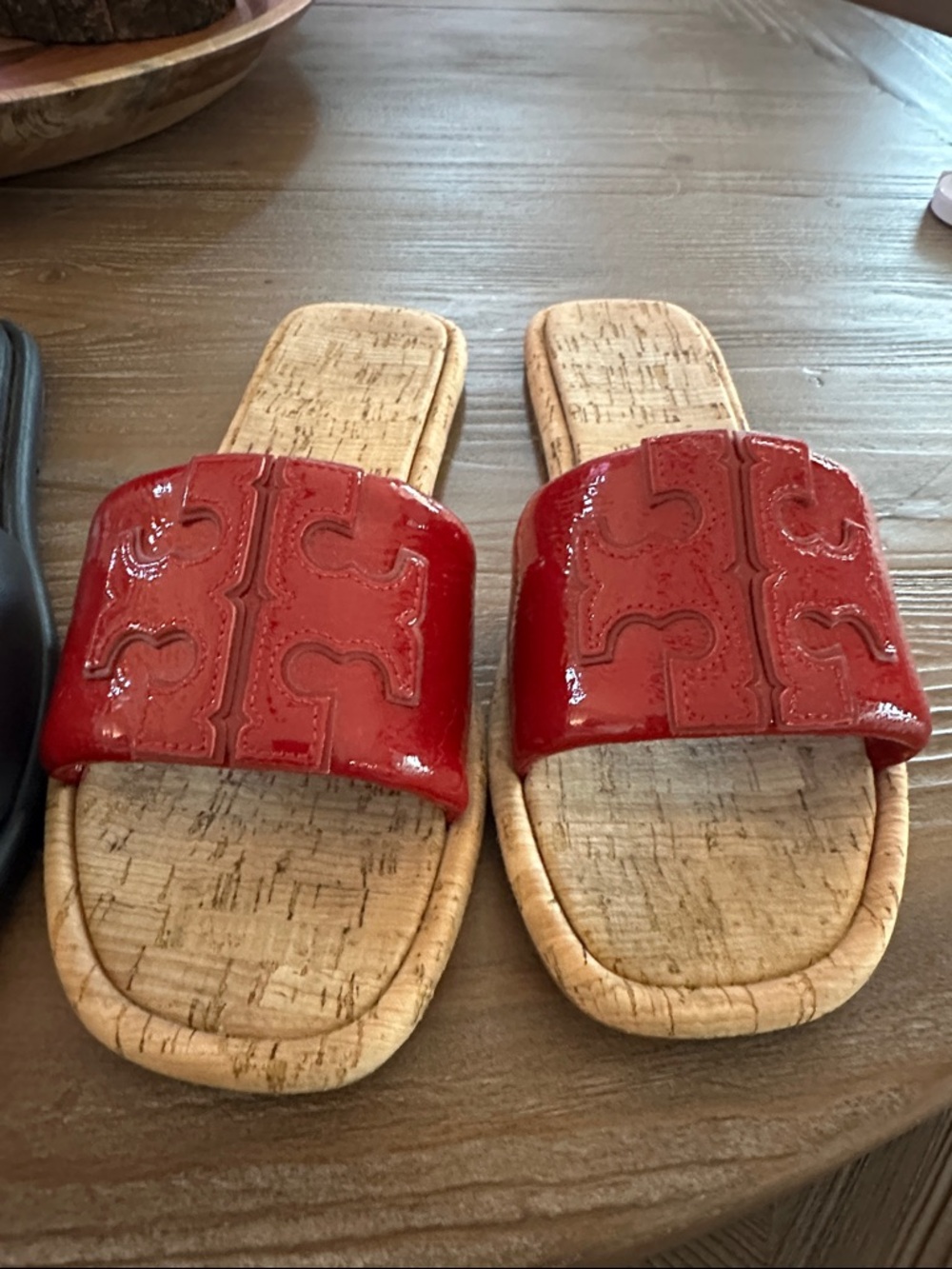 Tory Burch Red Cork slides